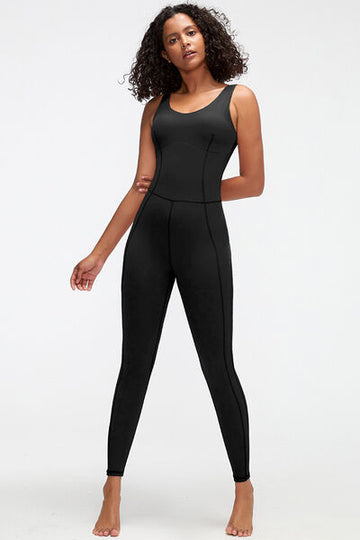 Crisscross Wide Strap Active Jumpsuit – Stretchy, Supportive & Sculpting Fit