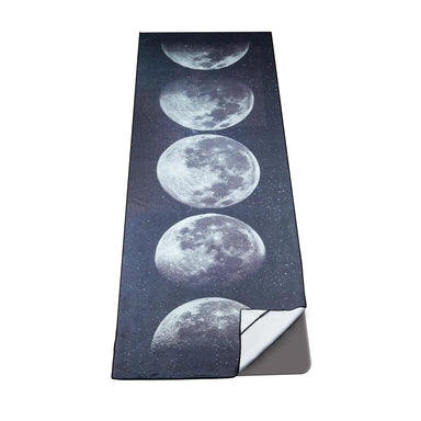 Moon Phase Non-Slip Yoga Towel with Corner Pockets for Yoga Mat