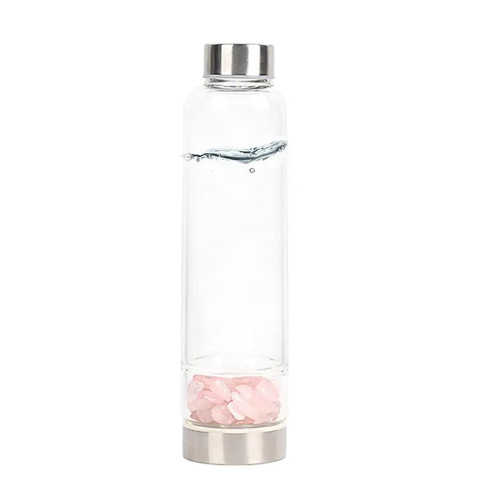 Natural Quartz Crystal Water Bottle Gemstone Energy Water Bottle for Making Crystal Infused Gemwater Gift