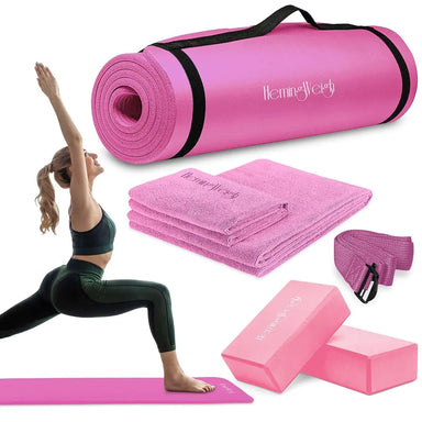 HemingWeigh Pink Yoga Mat Set - Breast Cancer Awareness Pink