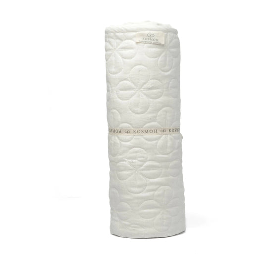 KOSMOH Organic Cotton Yoga Mat Natural Yoga Mats - Yoga Rug - Non Slip 8Mm Thick Exercise Mat Non Slip Fabric Yoga Mat - 72" X 26" (White)