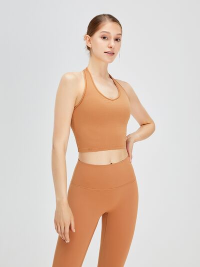 Backless Halter Neck Active Tank